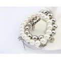 Latest design christ style vintage pearl beads multilayer elastic bracelet